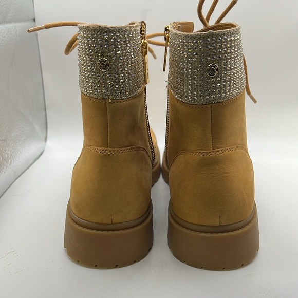 NWOT Michael Michael Kors Alistair Combat Lace Up Leather Jewel Boots Womens 9.5 - Picture 6 of 13